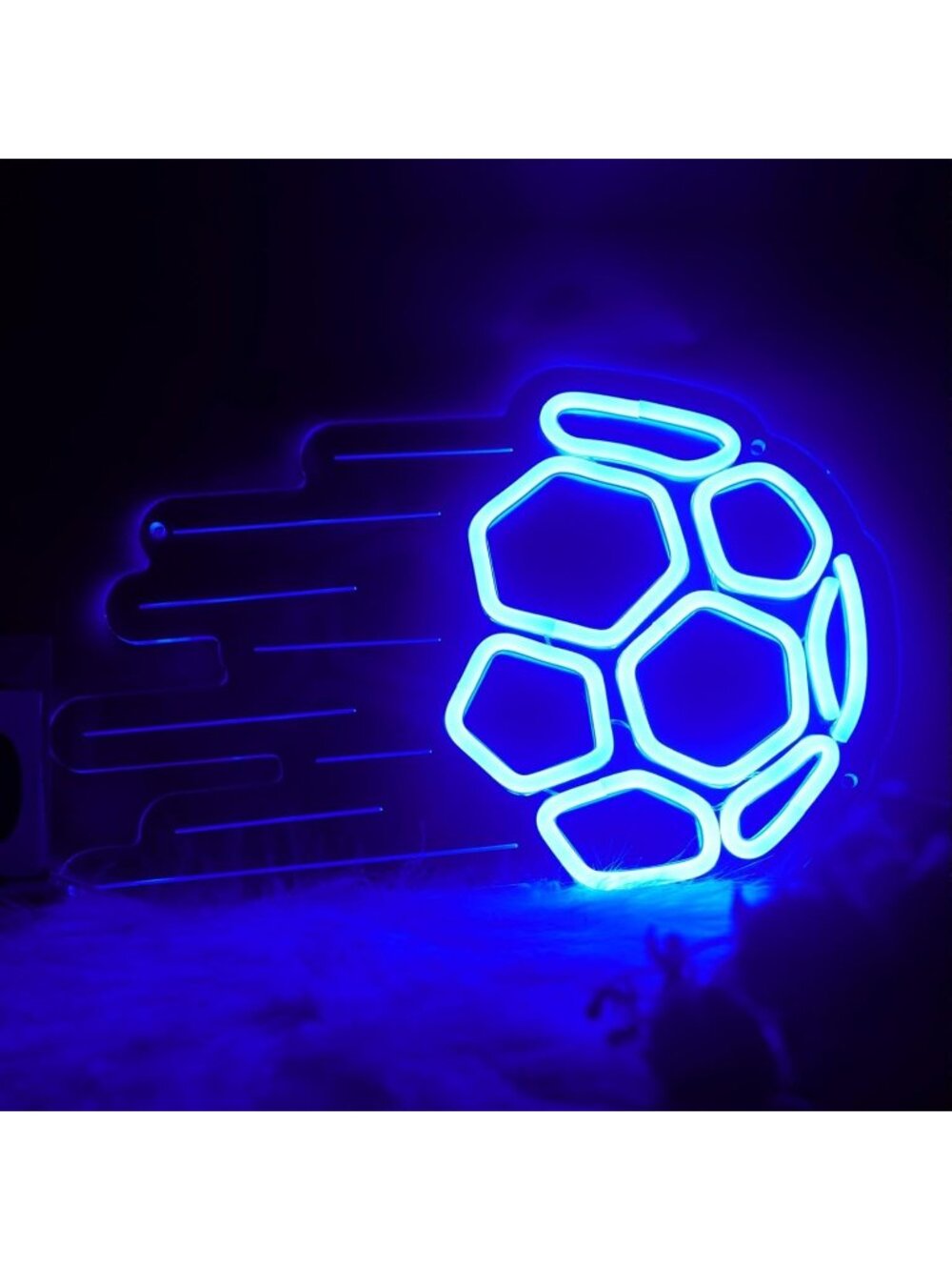 Soccer Neon Sign Dimmable LED Football Neon Light Sports Theme for Teenage Boys